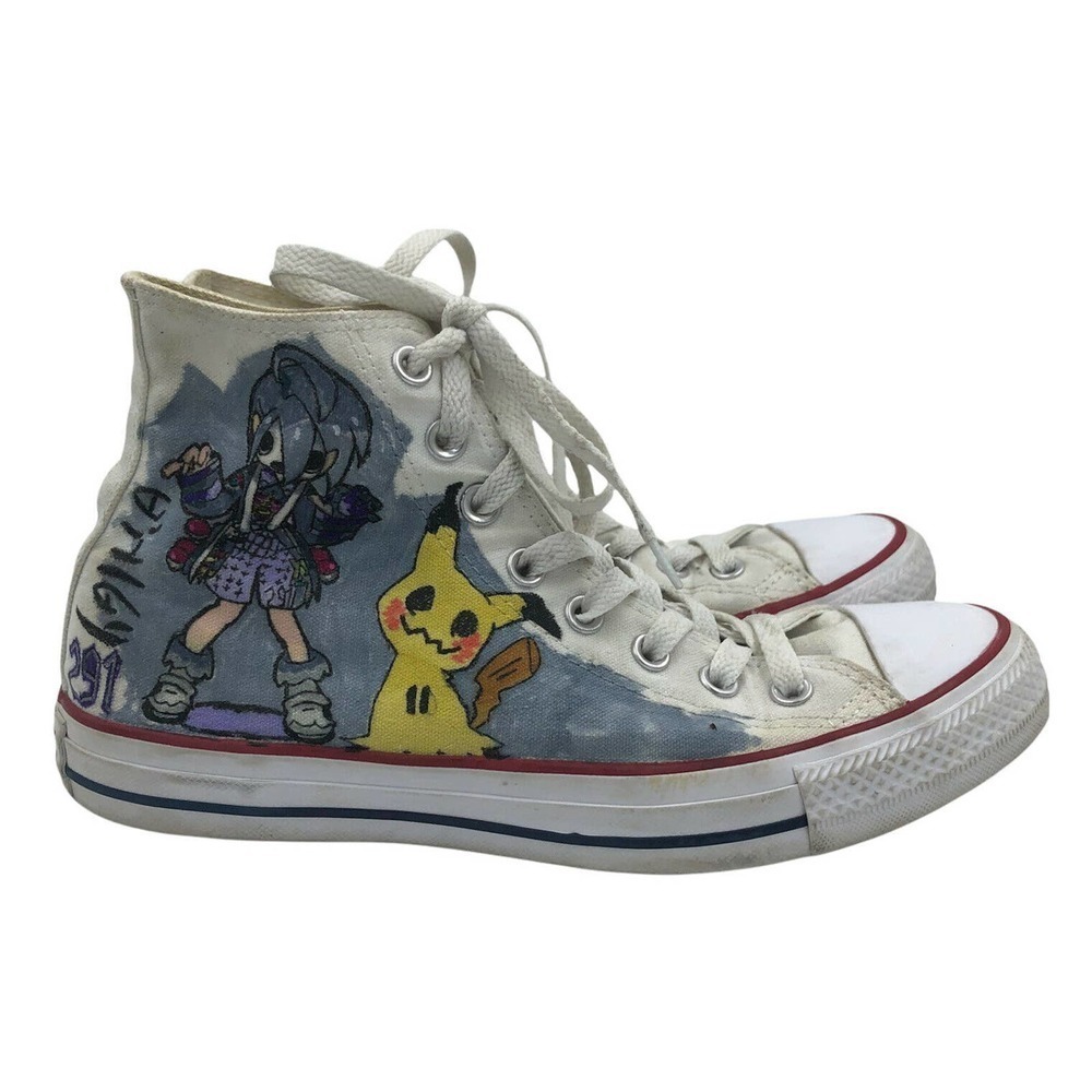 CONVERSE CUSTOM POKEMON HIGH-TOP PAINTED CANVAS SHOES Men’s SIZE 7 Womens Size 9